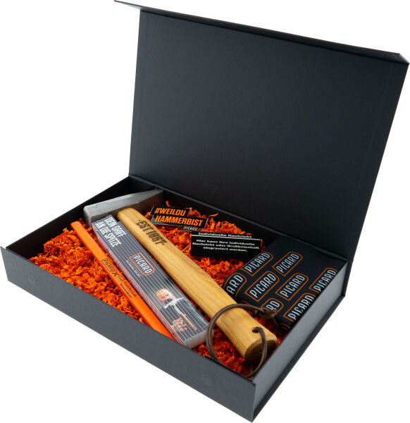 PICARD Geschenkbox EST 1857 Schlosserhammer 500g mit Gravur | Exklusives Handwerker Geschenk zu Geburtstag & Jubiläum