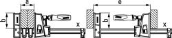BESSEY 2 x Korpuszwinge REVO KRE30-2K-OH 300 x 95 mm