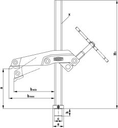 BESSEY Spannelement mit Greifarm TW28GRS30-12 300 x 120 mm