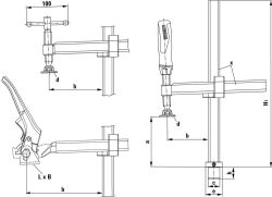 BESSEY Spannelement mit variabler Ausladung TWV28-30-17H Spannweite 300 mm Ausladung 110 bis 175 mm