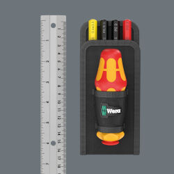 Wera Kraftform Kompakt VDE GO RA 1 Schraubendreher Set mit Holster PH 2 PZ 2 PZ/S 1 Schlitz 0.6x3.5 5-tlg.