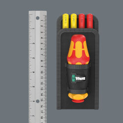 Wera Kraftform Kompakt VDE GO RA 2 Schraubendreher Set mit Holster PH 1 PH 2 Schlitz 0.6x3.5 und 1x5.5 5-tlg.