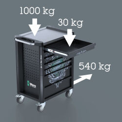 Wera 9805 Tool Rebel Werkstattwagen Stainless ohne Werkzeug