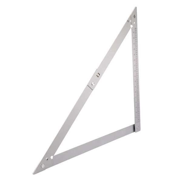 Bauwinkel klappbar 600 mm / 60 cm | Winkeldreieck aus Aluminium für exakte 90° und 45° Winkel mit Tasche