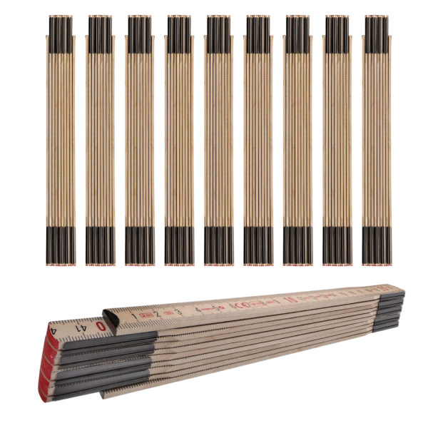 10x STABILA Gliedermaßstab 2 m Holz naturfarben Type 507 N im Set