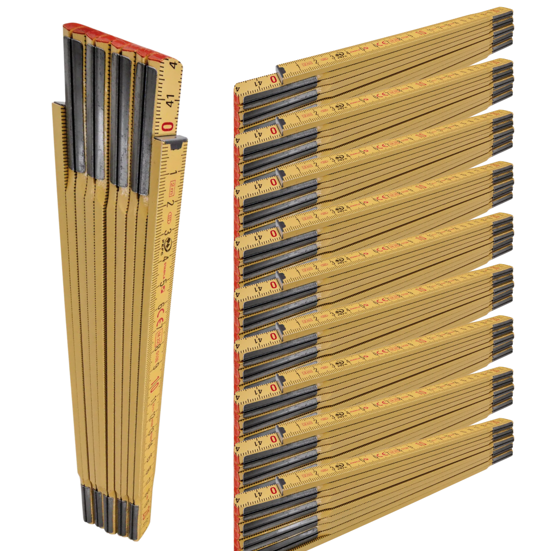 10x STABILA Gliedermaßstab 2 m Holz Type 607 im Set