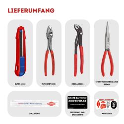 KNIPEX Geschenkbox Werkstatt TwinGrip Flachrundzange...