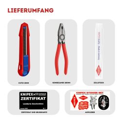 KNIPEX Geschenkbox Starter CutiX mit Gravur inkl. Kombizange & Zollstock | Personalisiertes Geschenk für Handwerker