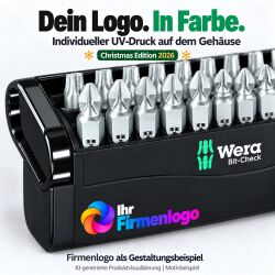 Wera Bit-Check 30 Christmas 2026 personalisiert mit Firmenlogo oder Namen | Bitsatz 30-tlg. in Weihnachtsbox