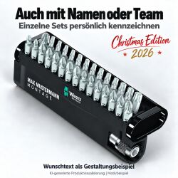 Wera Bit-Check 30 Christmas 2026 personalisiert mit Firmenlogo oder Namen | Bitsatz 30-tlg. in Weihnachtsbox